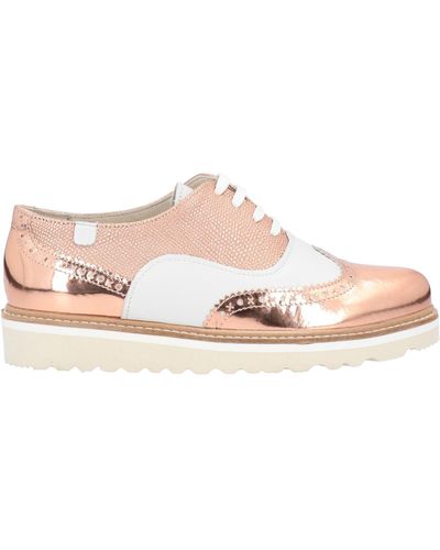 Trussardi Rose Lace-Up Shoes Soft Leather - Pink