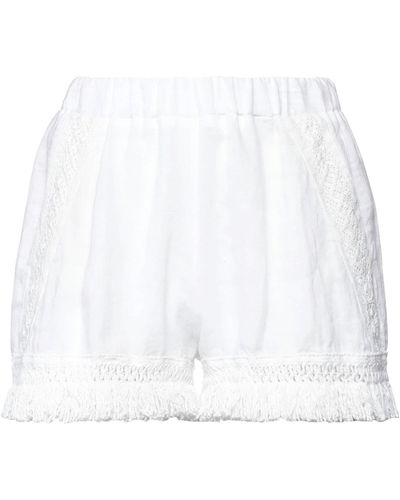 Pink Memories Shorts & Bermuda Shorts - White