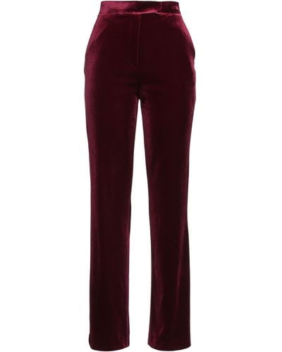 ACTUALEE Burgundy Trousers Polyester, Elastane - Purple
