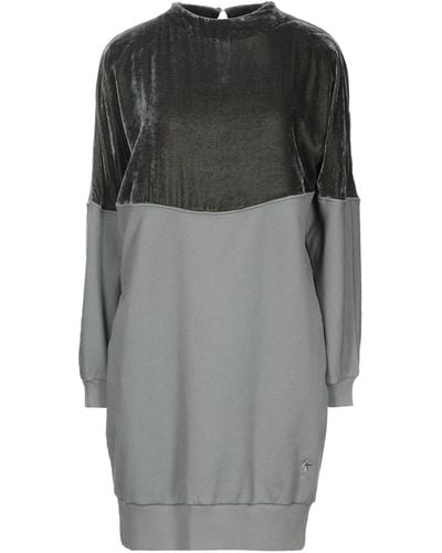 European Culture Mini Dress Cotton, Viscose, Nylon, Elastane - Gray