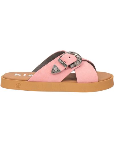 KIANID Sandals Leather, Textile Fibers - Pink