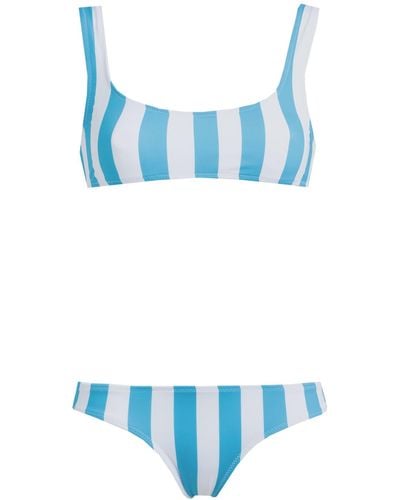 Solid & Striped Bikini - Blau