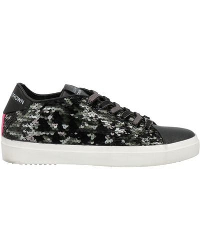 Leather Crown Sneakers - Negro