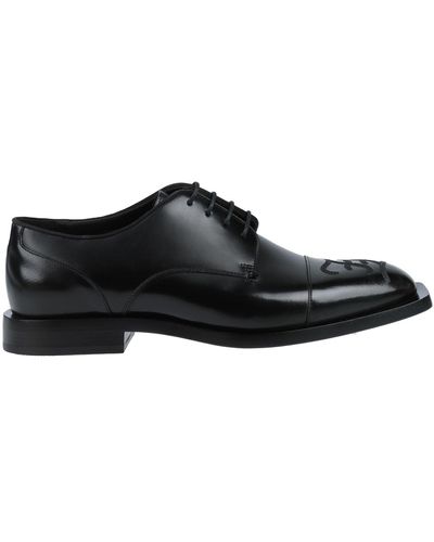 Fendi Logo Toe Lace Up Oxford Shoes - Black