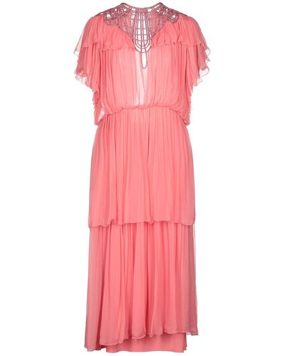 Alberta Ferretti Midi Dress Silk - Pink