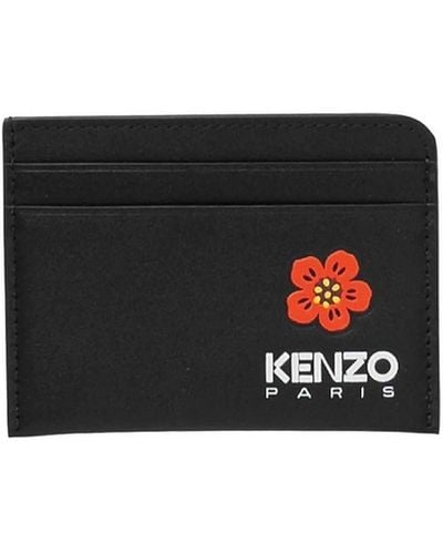 KENZO Tarjetero con parche del logo - Negro