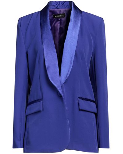 VANESSA SCOTT Bright Blazer Polyester, Elastane - Blue