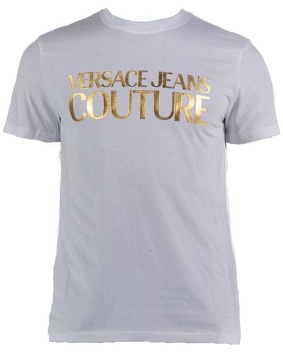 Versace Jeans Couture T-shirt blanc et doré à logo imprimé