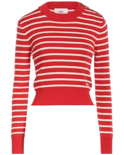 Ami Paris Sweater Merino Wool - Red