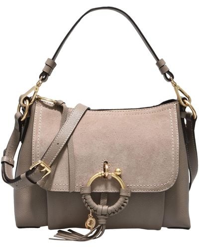 See By Chloé Joan Medium Hobo Bag -- Dove Cross-Body Bag Bovine Leather - Gray