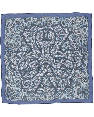 Cavalli Class Blue Wool Men Scarf