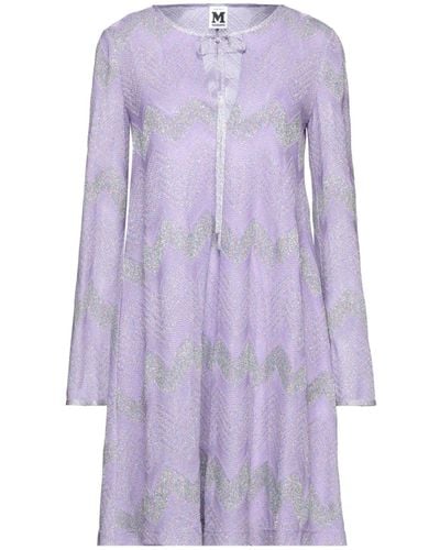 M Missoni Lilac Mini Dress Cotton, Viscose, Metal, Polyamide - Purple