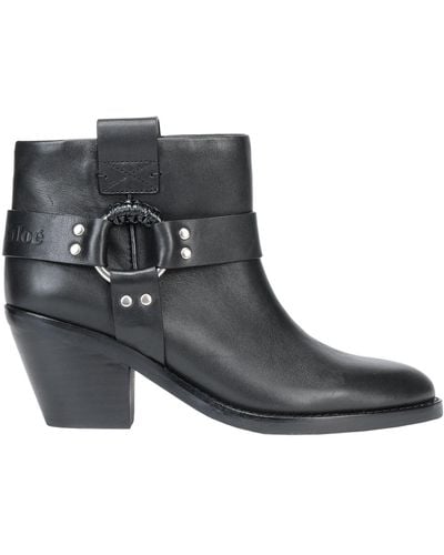 See By Chloé Eddy Leather Ankle Boots - Black