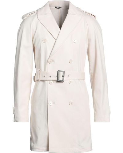 Grey Daniele Alessandrini Overcoat & Trench Coat - White