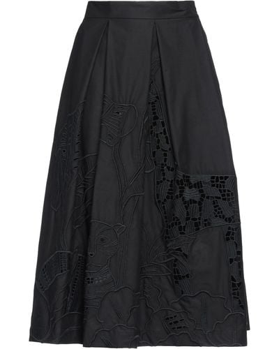 Stella Jean Midi Skirt - Black