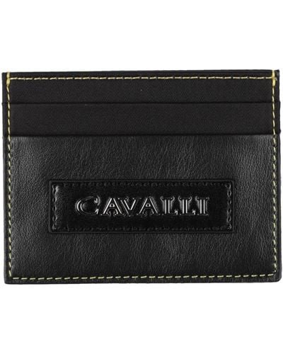 Roberto Cavalli Document Holder Bovine Leather, Polyester - Black