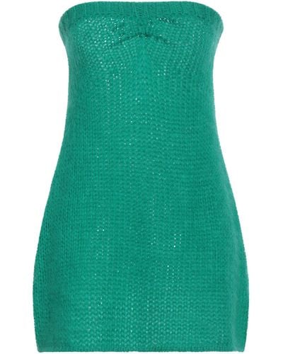 Laneus Emerald Mini Dress Mohair Wool, Polyamide, Wool - Green