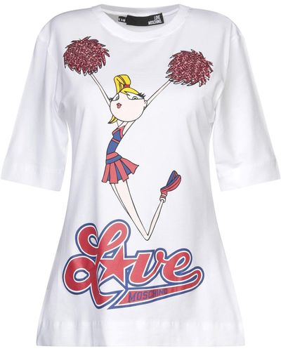 Love Moschino Camiseta con motivo de animadora - Blanco
