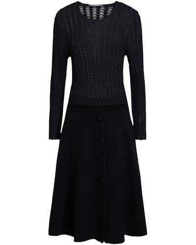 Dolce & Gabbana Ribbed And Crochet-knit Cashmere-blend Midi Dress - Black