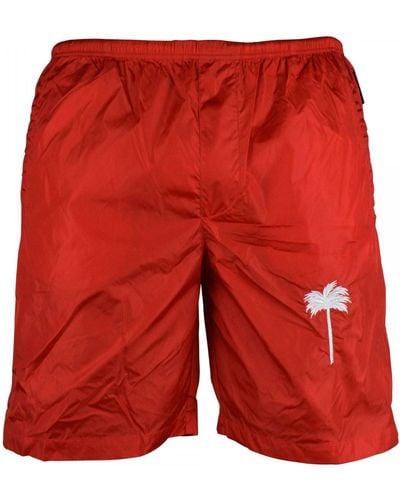Palm Angels Pantalons de plage - Rouge