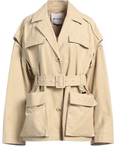 Krizia Overcoat & Trench Coat - Natural