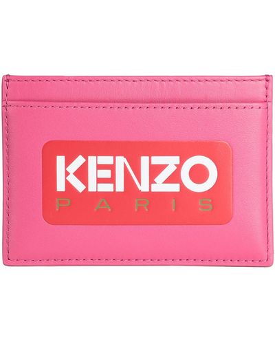 KENZO Document Holder Bovine Leather - Pink