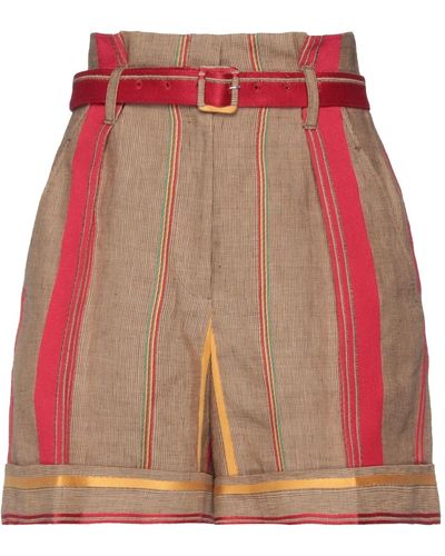 Gabriela Hearst Camel Shorts & Bermuda Shorts Linen, Cotton - Red