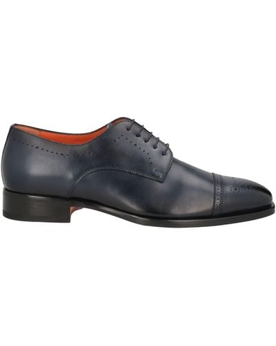 Santoni Midnight Lace-Up Shoes Leather - Grey