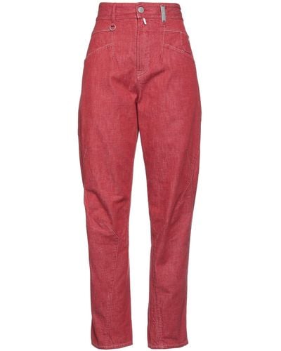 High Pantalon en jean - Rouge