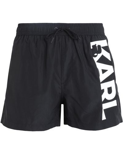 Karl Lagerfeld Logo-print swim shorts - Negro