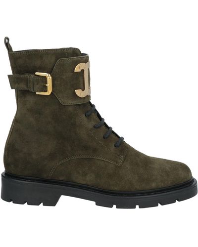 Carmens Military Ankle Boots Leather - Green