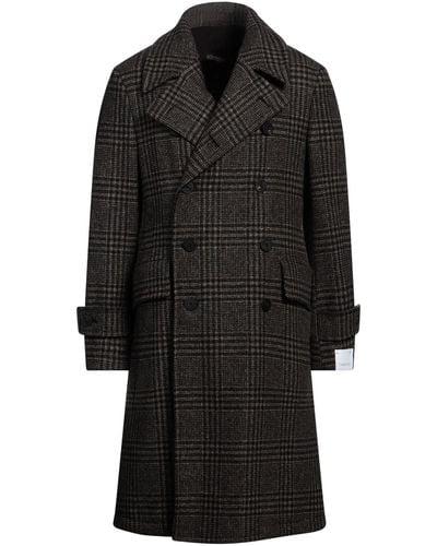 Caruso Dark Coat Wool, Cashmere - Black