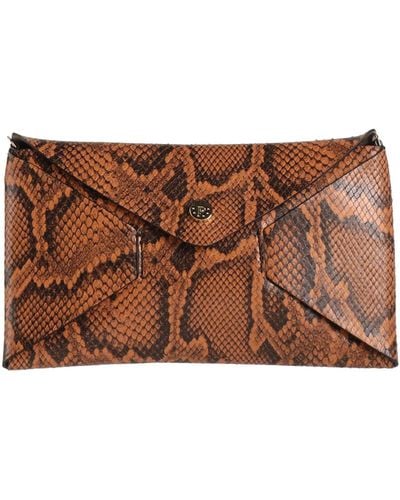Pollini Camel Handbag Leather - Brown