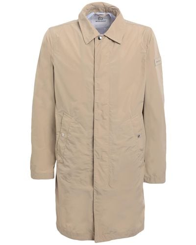 Woolrich Overcoat & Trench Coat - Natural