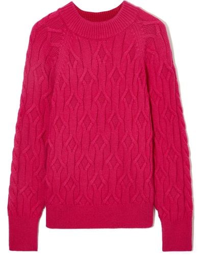 COS Cable-knit Wool-blend Jumper - Pink