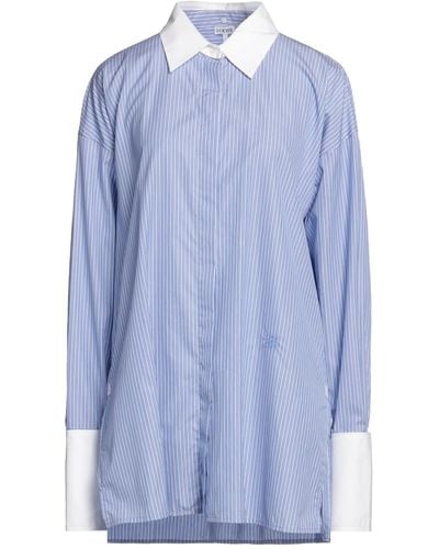 Loewe Camicia lunga in cotone a righe - Blu