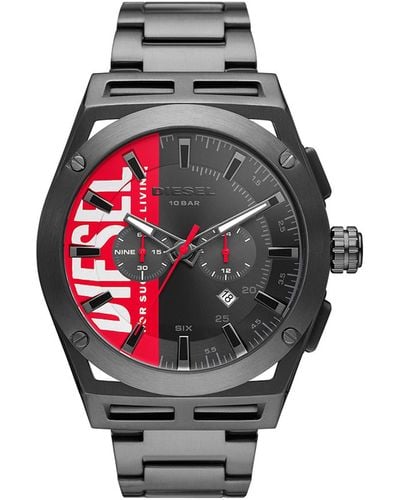 DIESEL 48mm Timeframe Quartz Stainless Steel Chronograph Watch - Metallic
