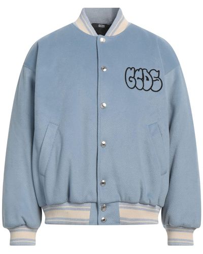 Gcds Light Jacket Polyester, Cotton, Elastane - Blue
