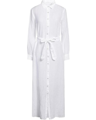 120% Lino Maxi-Kleid - Weiß