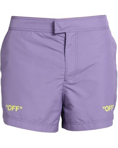 Off-White c/o Virgil Abloh Sunrise Off Quote-print Swim Shorts - Purple
