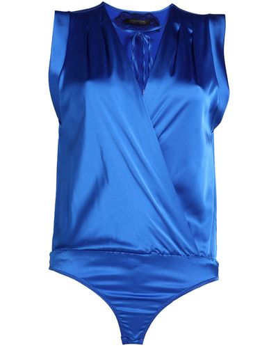 Patrizia Pepe Bright Bodysuit Viscose, Polyamide, Elastane - Blue
