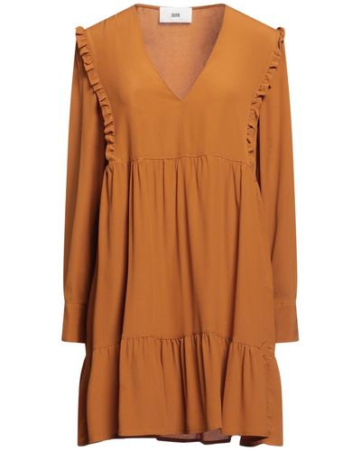 SOLOTRE Camel Mini Dress Acetate, Silk - Brown