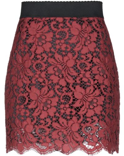 Dolce & Gabbana Brick Midi Skirt Cotton, Rayon, Lurex, Polyamide - Red