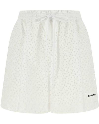 Miu Miu Shorts E Bermuda - Bianco