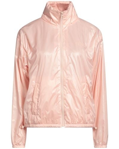 Fendi Nylon Windbreaker Jacket With Baguette Bag - Pink