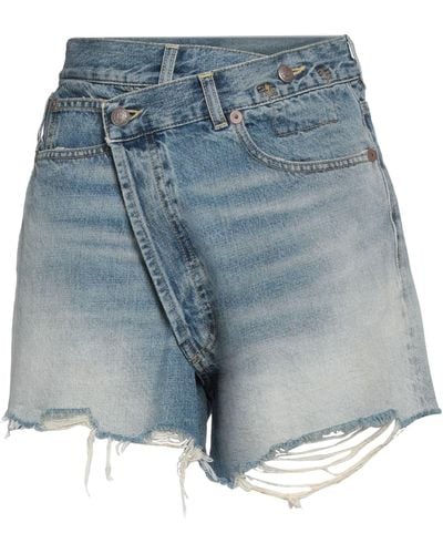 R13 Short en jean - Bleu