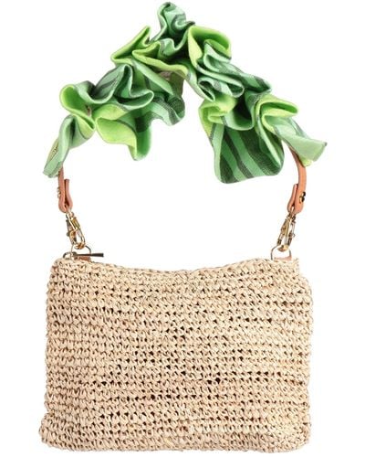 Aranaz Handbag Straw, Textile Fibers - Green