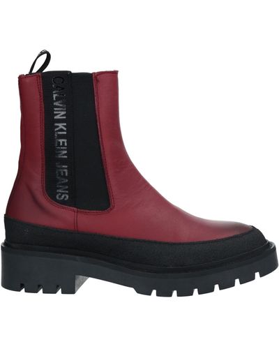 Calvin Klein Ankle Boots - Red