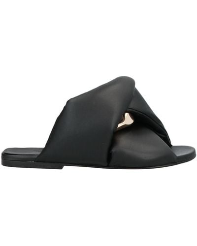 JW Anderson Sandals Soft Leather - Black