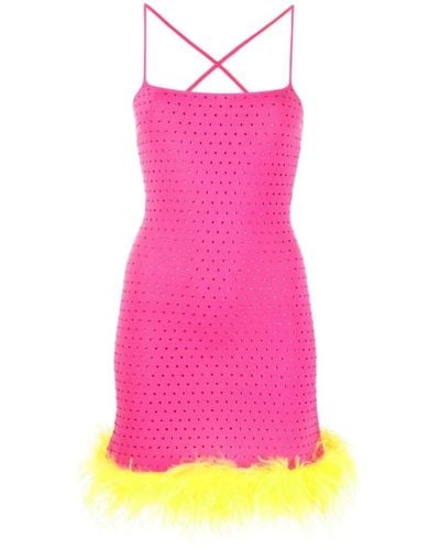 Chiara Ferragni Kleid mit Straußenfedern - Pink